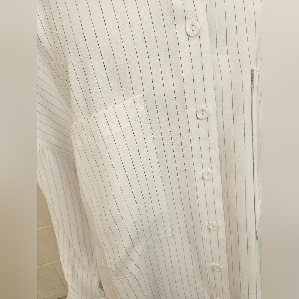 Oversize Pinstripe Button Down NWT - image 2